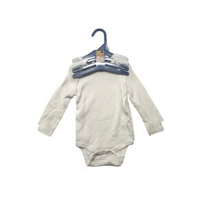 NWT Chick Pea Baby 2 Pack Long Sleeve Bodysuits White 12 M 100% Cotton